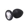 Black medium butt plug with white crystal